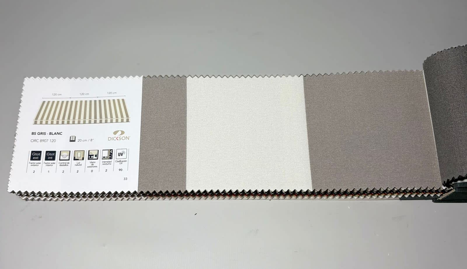 muestra de lona rayada